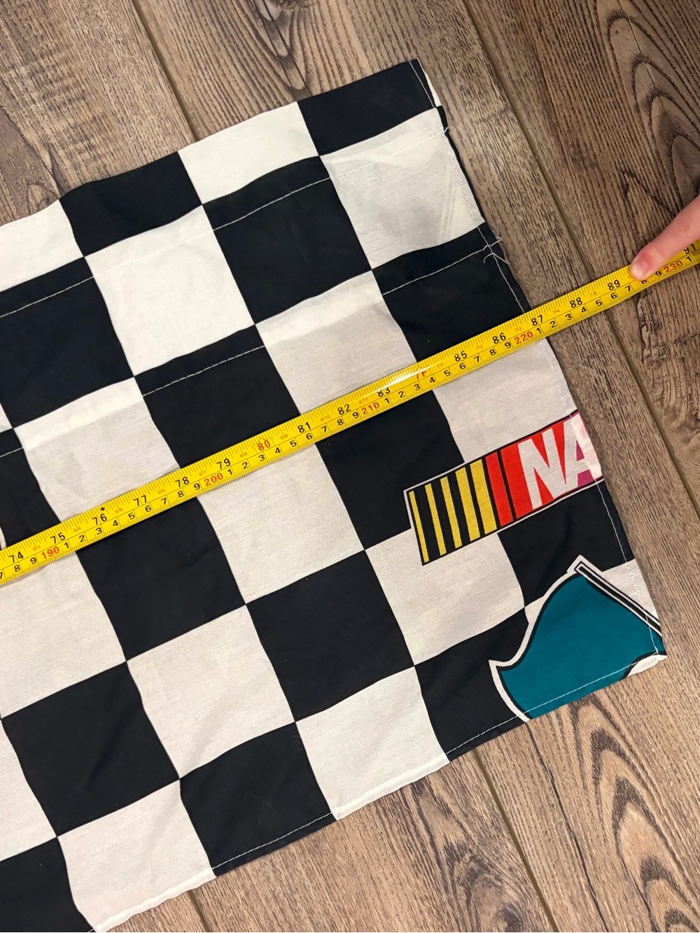 Vintage NASCAR Checkered Flag Curtain Panel Racing Decor 90 Inch Van River - Picture 5 of 8